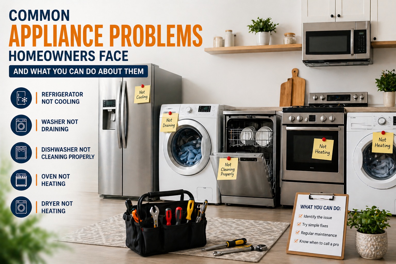 Read more about the article Common Appliance Problems Homeowners Face and What You Can Do About Them